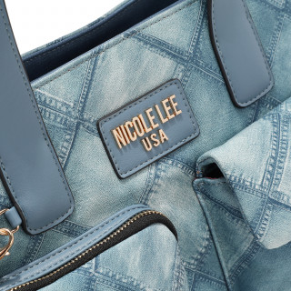 TORBA NICOLE LEE P17090 BLUE CHAIN FW2024 