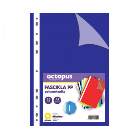 FASCIKLA A4 POLUMEHANIKA SA 11 RUPA 25/1 PLAVA TAMNO OCTOPUS UNL-1822 