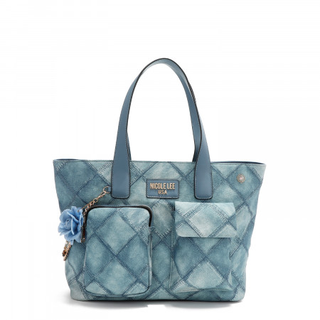 TORBA NICOLE LEE P17090 BLUE CHAIN FW2024 