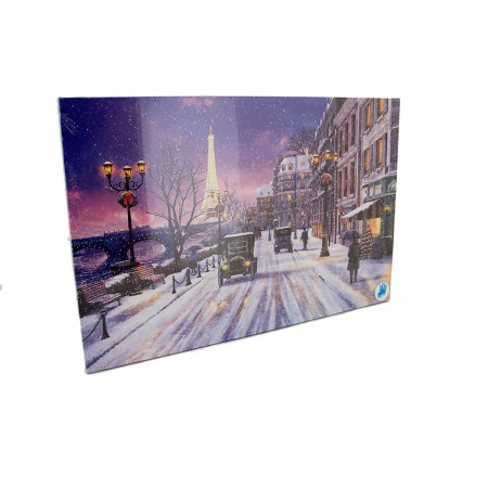 SLIKA ZIDNA NOVOGODIŠNJA SA LED SVETLOM PARIZ 2.5X40X60CM 480627 