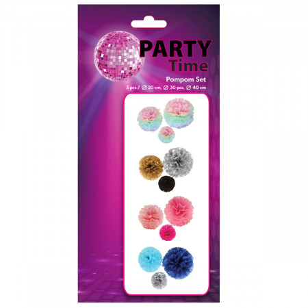 PARTY POMPOM SET 3/1 PASTEL UNL-1374 