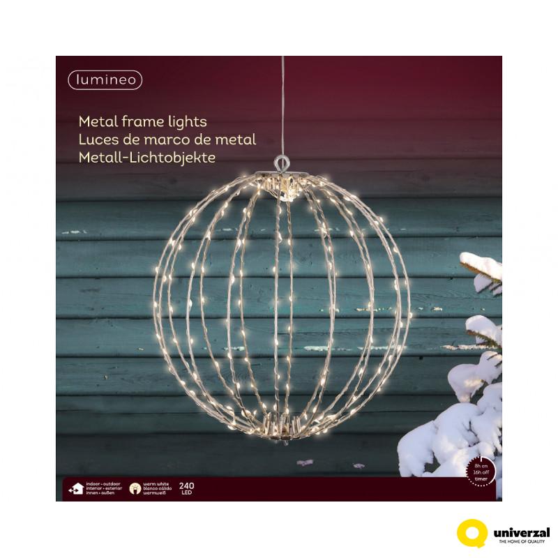 FIGURA NOVOGODIŠNJA LOPTA SA LED SVETLOM 38CM OUTDOOR 491562 