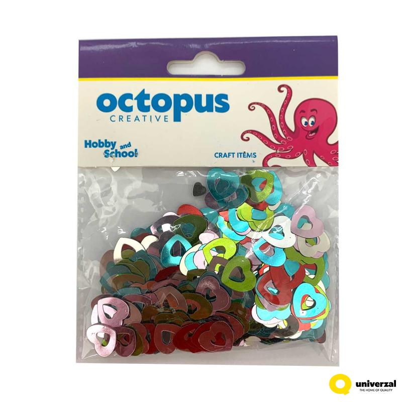 DEKORATIVNE KONFETE SRCA 15X15mm 14g OCTOPUS UNL-2381 